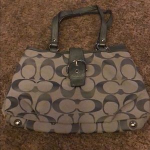 Grey coach shoulder bag